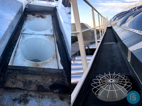 étanchéité EPDM Polygone Montpellier avant après